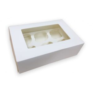 Doric Muffin Box / Case White (with window) x 1